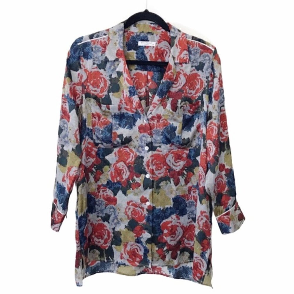 Equipment Sonny 100% Silk Rose Floral Button Down